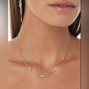 Lana 14k yellow gold and diamond solo ombré cluster station necklace